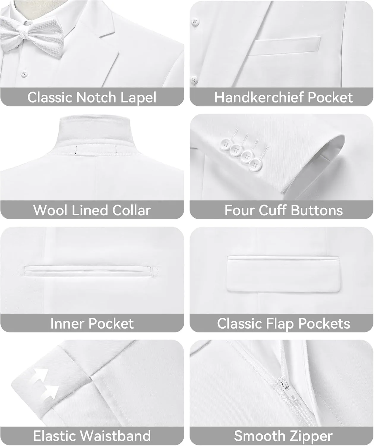 WEEN CHARM Men's Suits Slim Fit 2 Piece Two Button Blazer Wedding Prom Tuxedo Single Breasted Jacket Pants Set