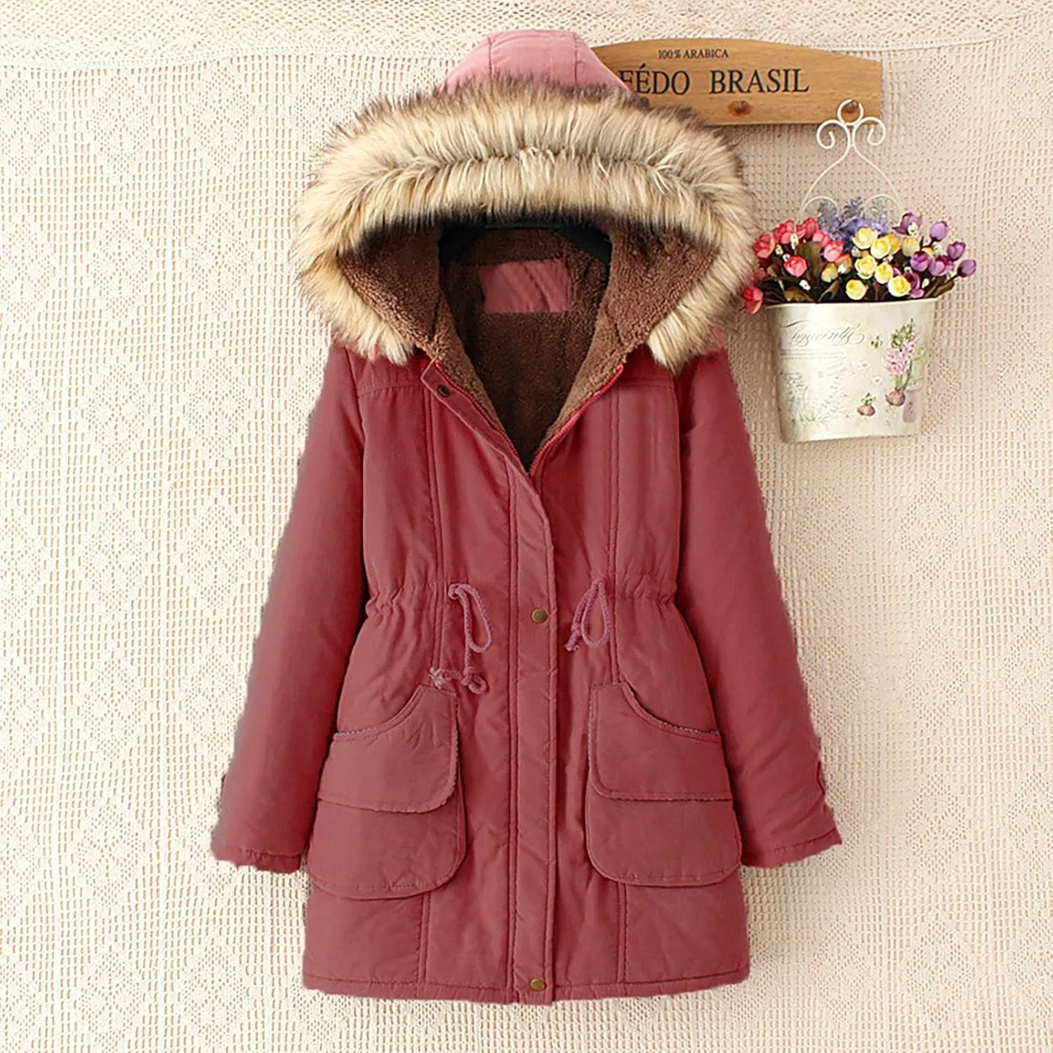 Winter Coats for Women Fashion Warm Quilted Jacket Casual Slim Hooded Long Sleeve Drawstring Padded Coat 2024 Outfits