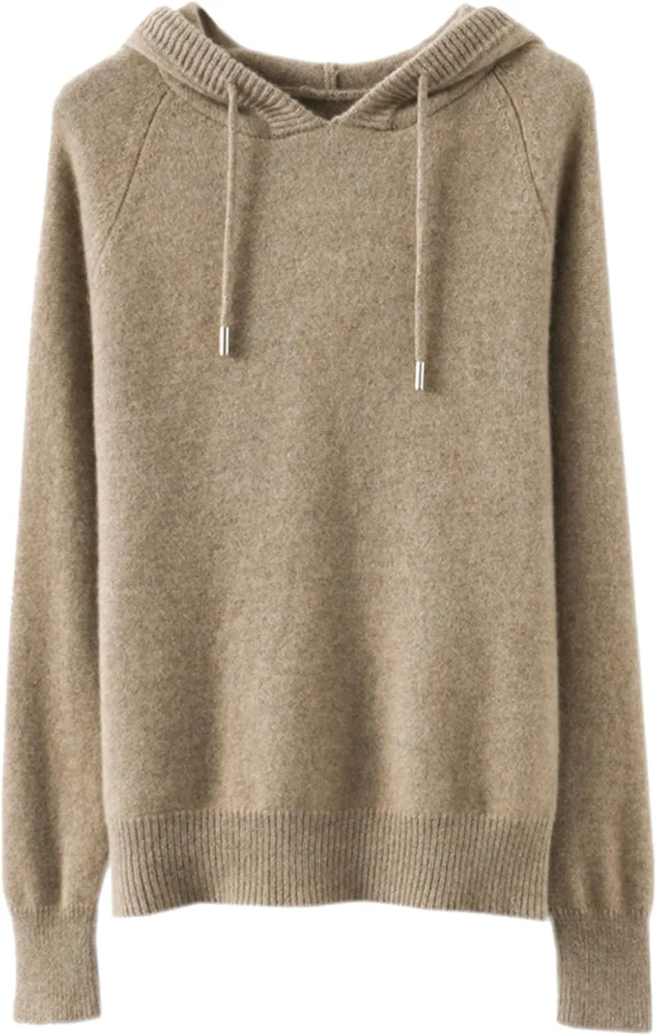 Womens Cashmere Sweater with Hooded, Cashmere Long Sleeve Hoodies Sweaters, Long Sleeve Crew Neck Soft Warm Pullover