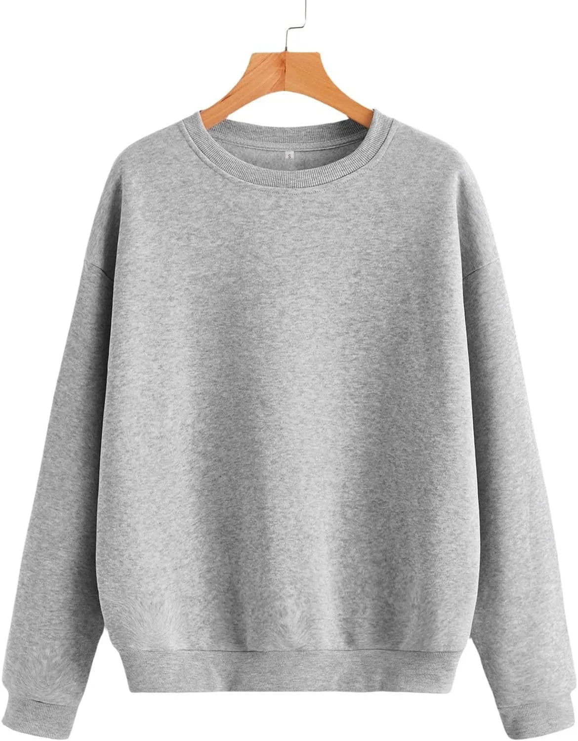 Women's Casual Crew Neck Oversized Sweatshirts Long Sleeve Solid Tunic Tops Fall Loose Fitting Cute Pullovers Shirts