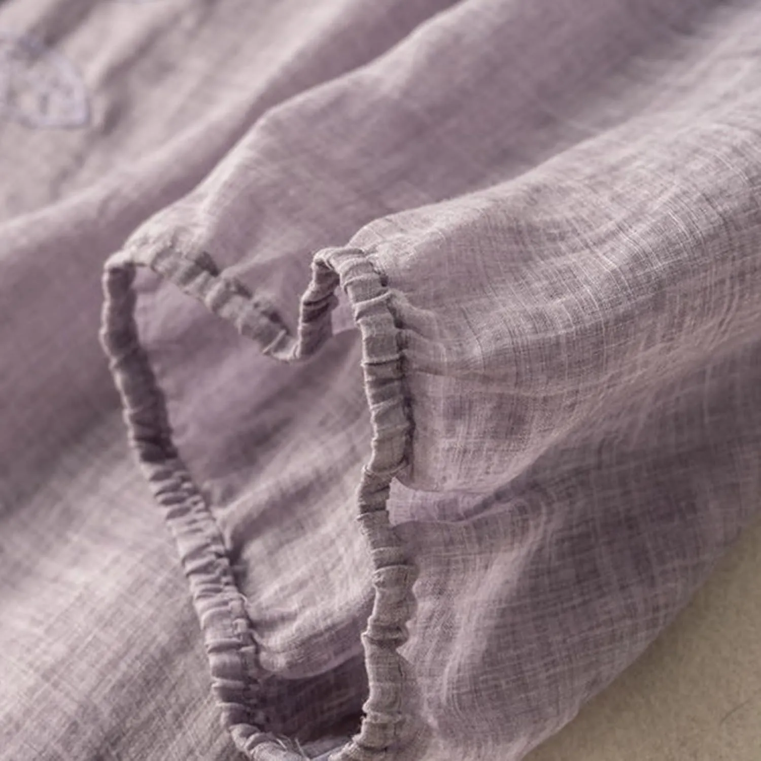 Women's Casual V Neck Cotton Linen Shirts Short Sleeve Ruffle Trim Collar Side Slit Hem Tops Summer Lightweight Tees