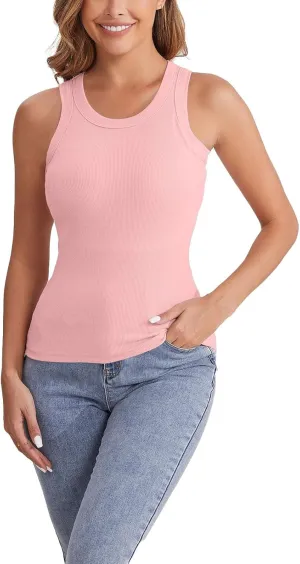 Women's Cotton Tank Top with Shelf Bra Adjustable Spaghetti Strap Camisole Soft Touch Casual Tops Basic Cami Tanks