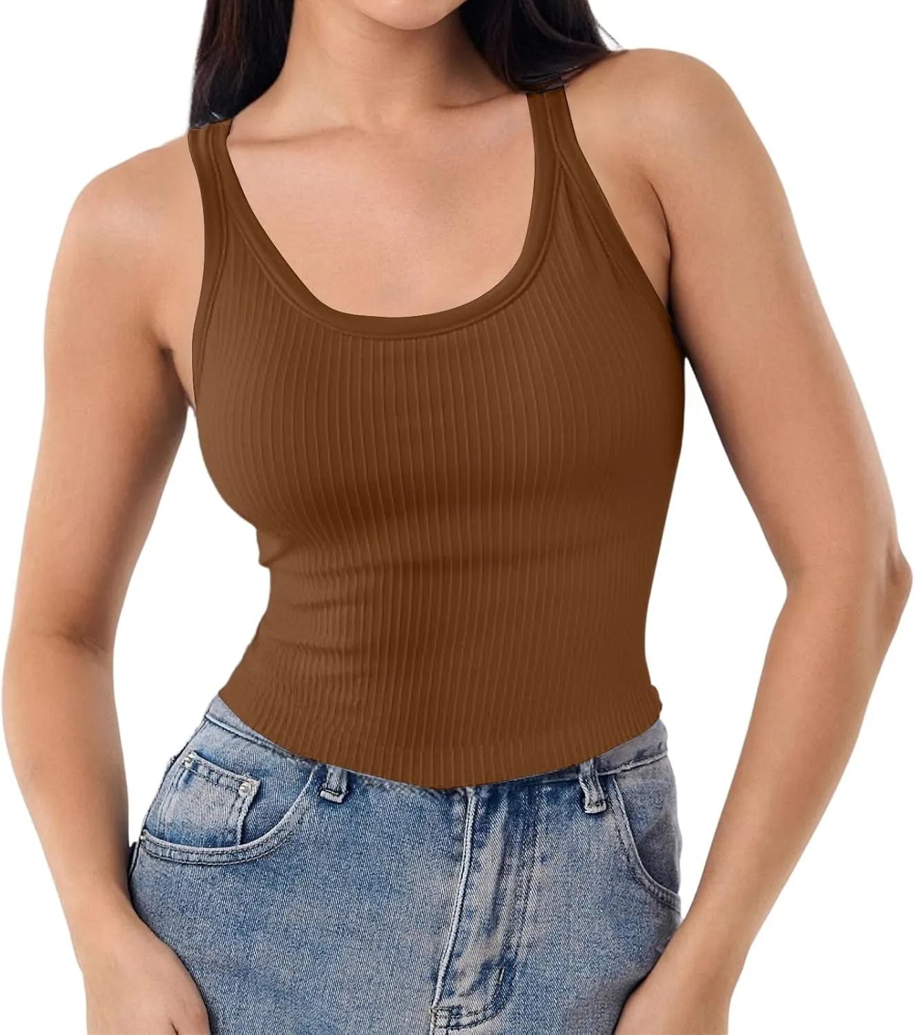 Women's Cotton Tank Top with Shelf Bra Adjustable Spaghetti Strap Camisole Soft Touch Casual Tops Basic Cami Tanks