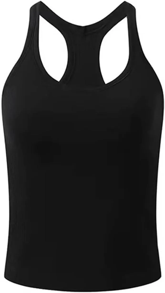 Women's Cotton Tank Top with Shelf Bra Adjustable Spaghetti Strap Camisole Soft Touch Casual Tops Basic Cami Tanks
