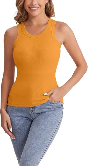 Women's Cotton Tank Top with Shelf Bra Adjustable Spaghetti Strap Camisole Soft Touch Casual Tops Basic Cami Tanks