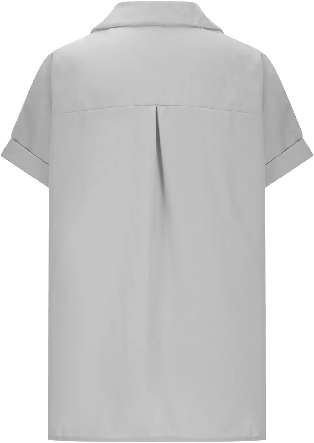 Women's Cpttpn Linen Button Up Shirts with Side Slit, Short Sleeve V-Neck Collared Tops Golf Shirt Casual Summer Tee