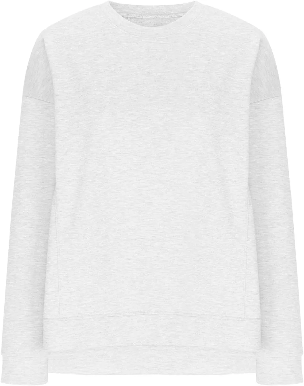 Women's Crewneck Oversized Sweatshirt Hoodless Fashion Solid Comfy Long Sleeve Slit Hem Outfit Pullover Sweatshirt