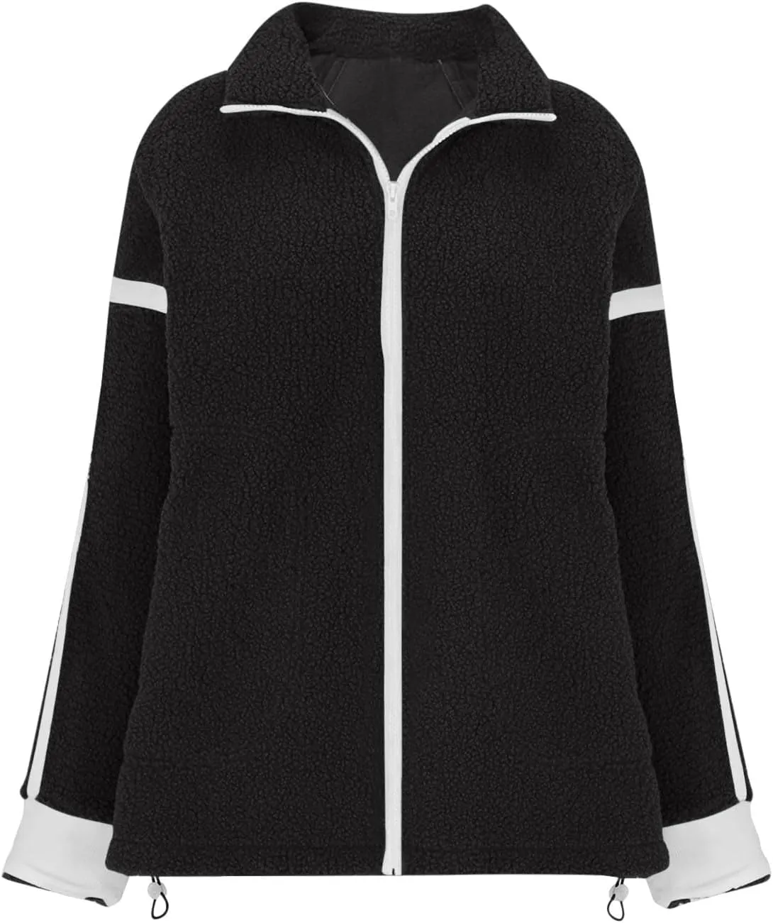 Women's Cropped Sherpa Hoodie Fleece Zip Up Jacket Warm Hooded Sweatshirt for Casual Winter and Fall Outfits