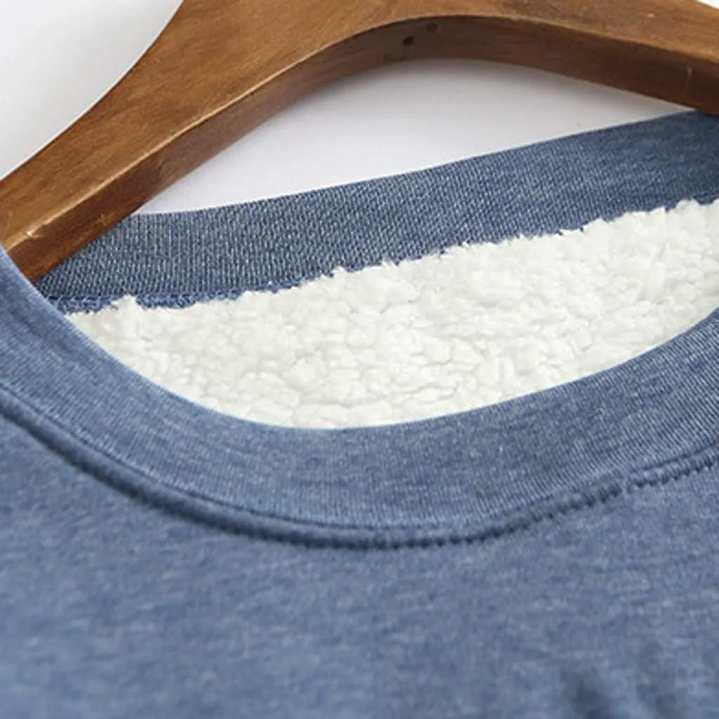 Womens Fleece Lined Pullover Sweatshirt Warm Soft Sweater Tops Sherpa Cozy Sweatshirts Shirt Winter Clothes 2024