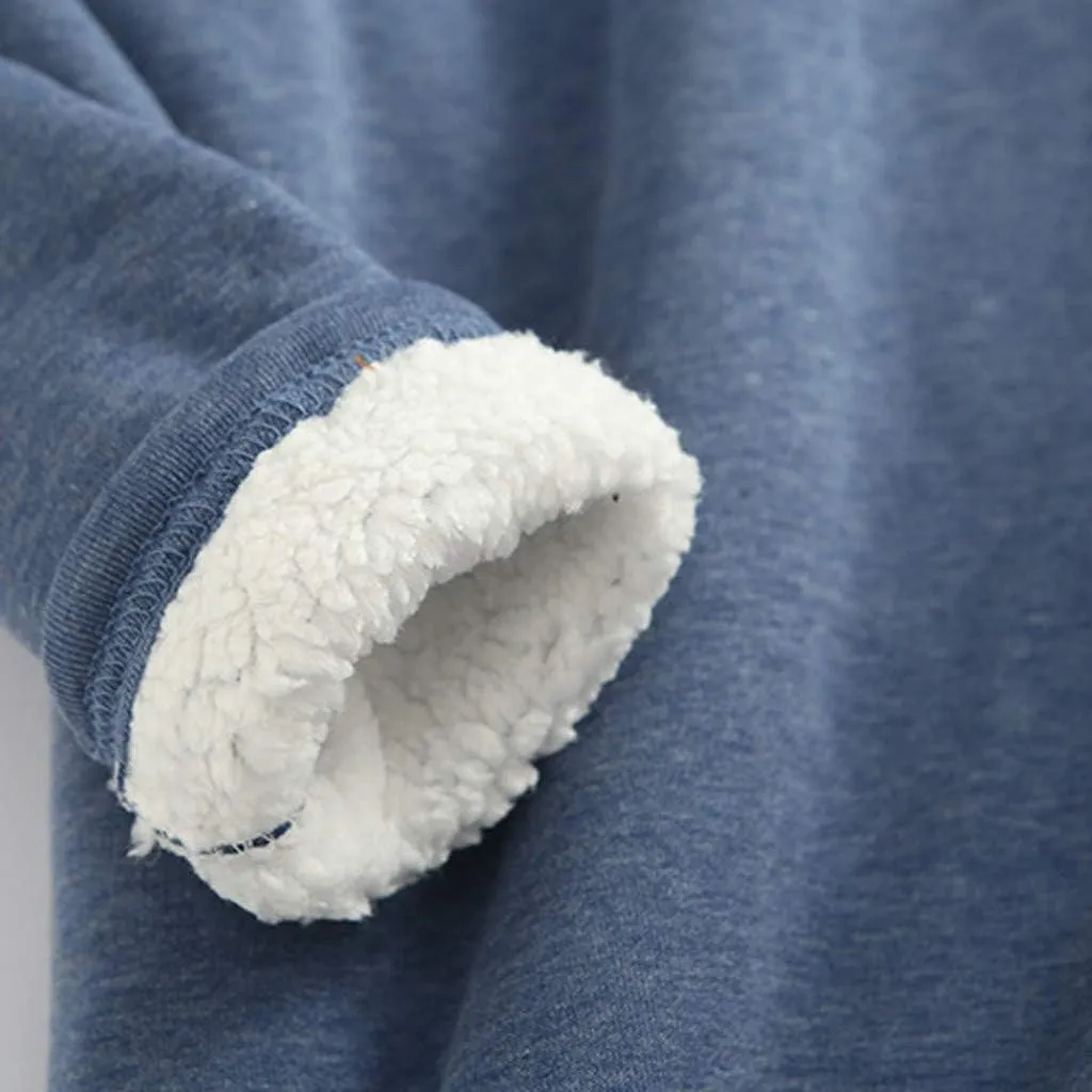 Womens Fleece Lined Pullover Sweatshirt Warm Soft Sweater Tops Sherpa Cozy Sweatshirts Shirt Winter Clothes 2024