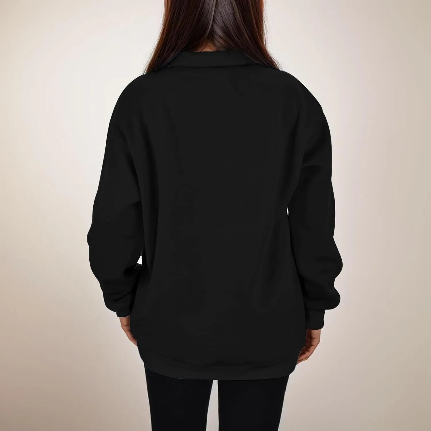 Women's Half Zip Pullover Oversized Casual Long Sleeve Sweatshirts Quarter Zip Teen Girls Fall Y2k Clothes