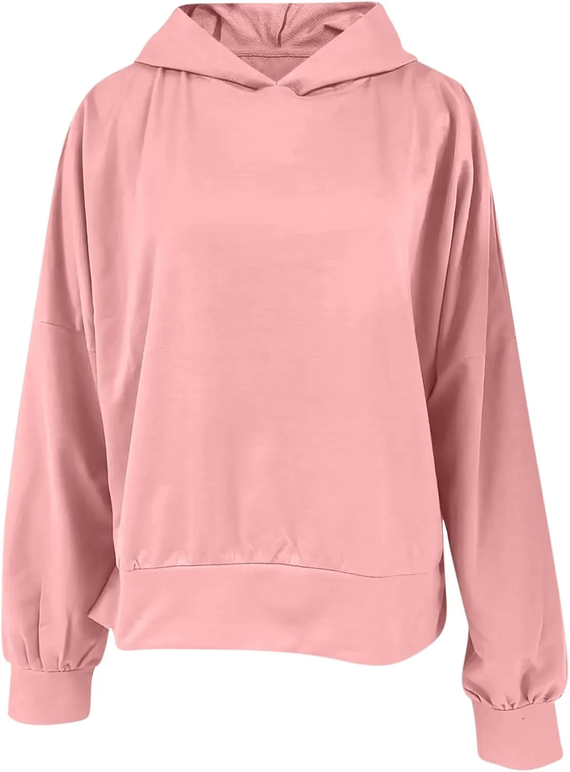 Women's Hoodies 2024 Slit Hem Oversized Baggy Sweatshirt Solid Casual Loose Soft Long Sleeve Pullover Tops