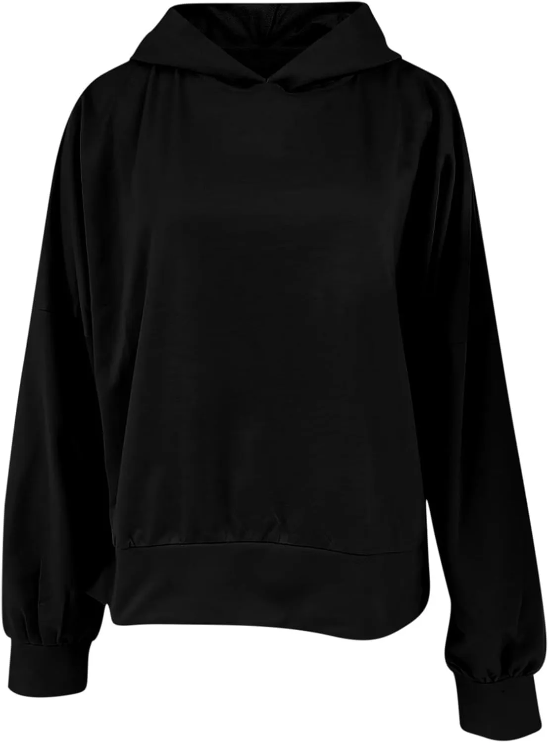 Women's Hoodies 2024 Slit Hem Oversized Baggy Sweatshirt Solid Casual Loose Soft Long Sleeve Pullover Tops