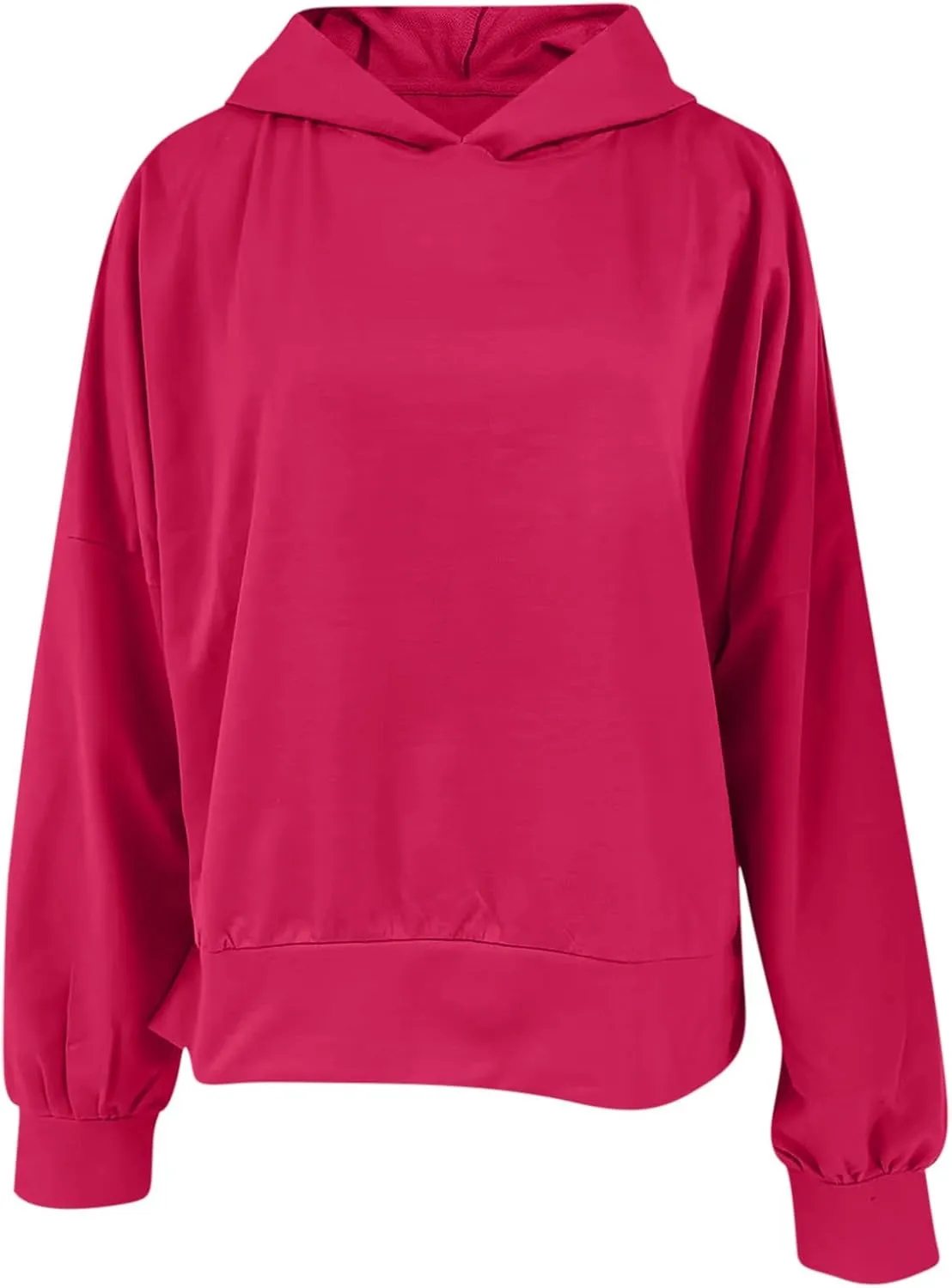 Women's Hoodies 2024 Slit Hem Oversized Baggy Sweatshirt Solid Casual Loose Soft Long Sleeve Pullover Tops