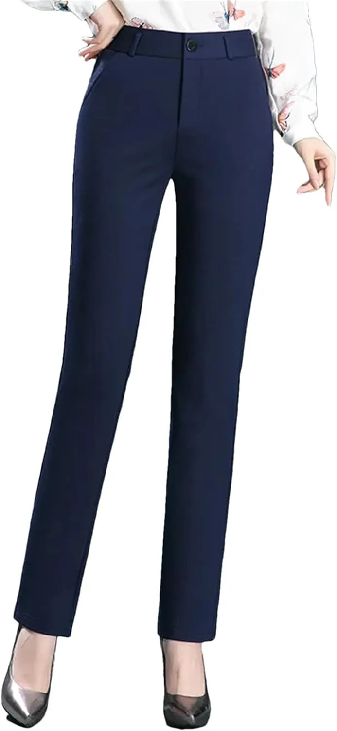 Women’s Knit Slim Leg Pants Elastic High Waist Year-Round Casual Minimalist Loungewear