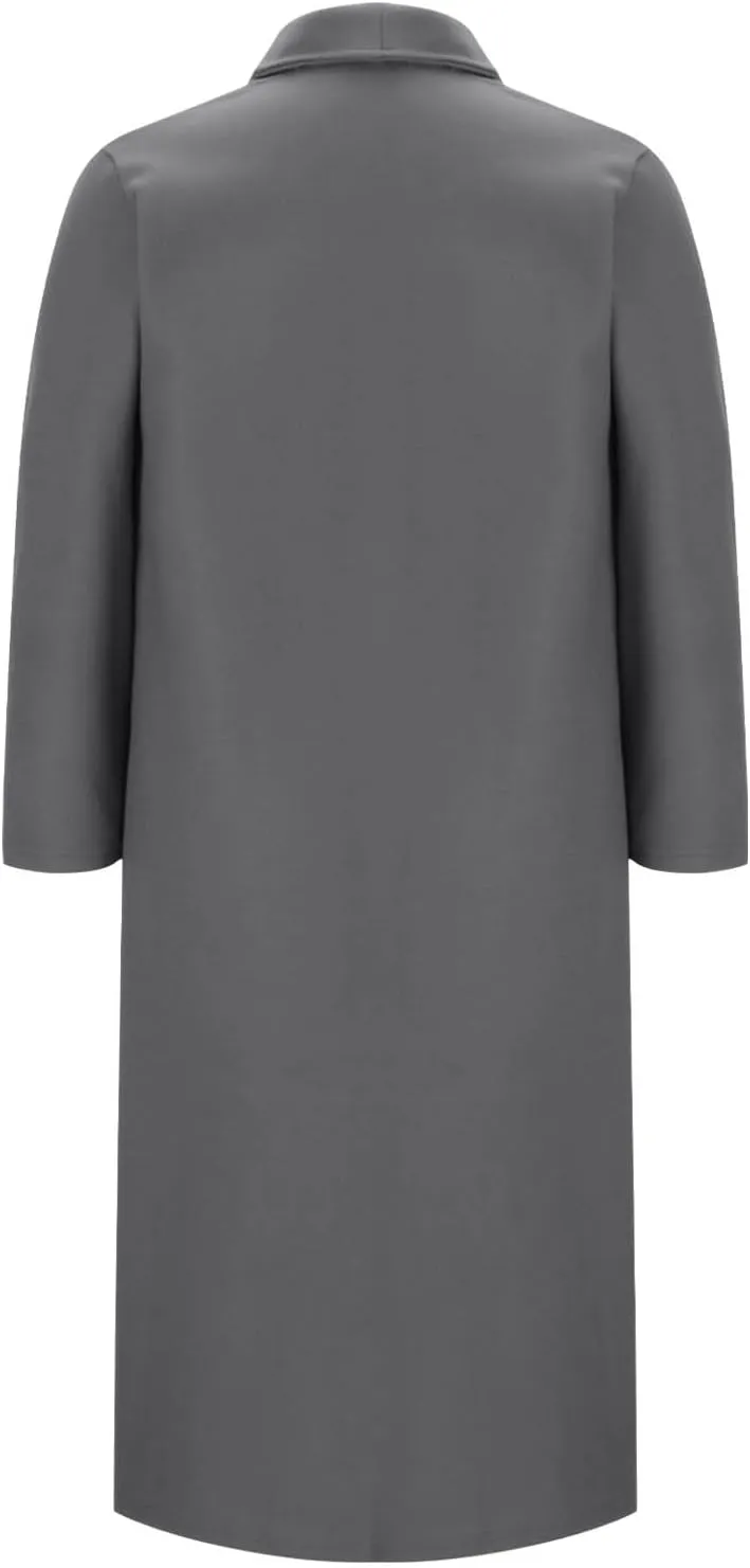 Women's Open Front Long Trench Coat Lapel Wool Blend Overcoat Fall Winter Dressy Pea Coats Windproof Outerwear