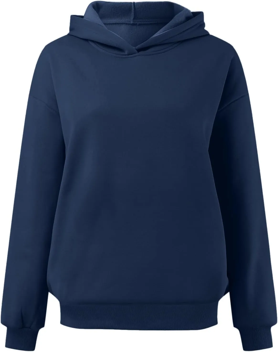 Womens Oversized Hoodies Fleece Solid Hooded Sweatshirts 2024 Trendy Outfits Fall Winter Clothes Pullover Sweater