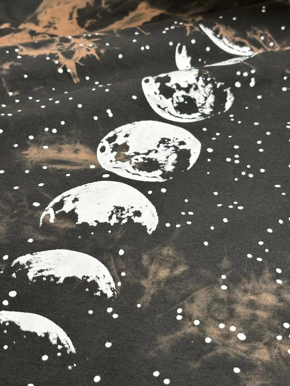 Womens Oversized Tshirts Workout Gym Shirts Moon Print Tees Side Slit Plus Size Top