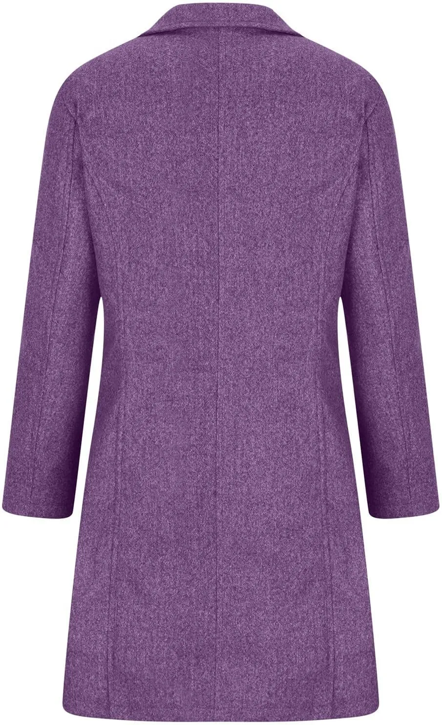 Womens Pea Coat Casual Thicken Wool Blend Stand Collar Trench Coats Single Breasted Mid-Long Peacoat Jackets