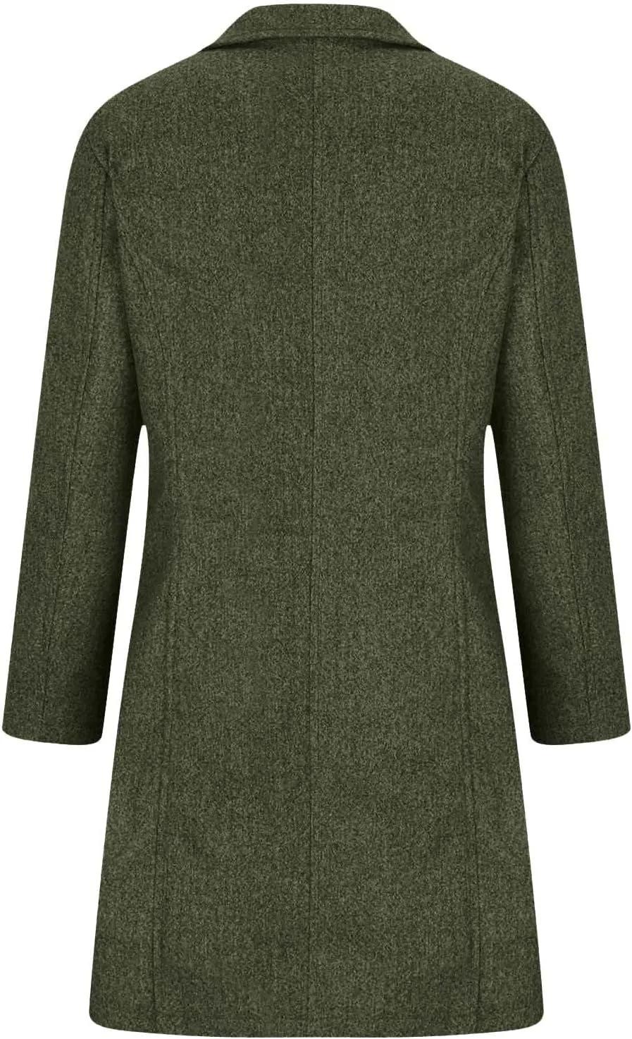 Womens Pea Coat Casual Thicken Wool Blend Stand Collar Trench Coats Single Breasted Mid-Long Peacoat Jackets