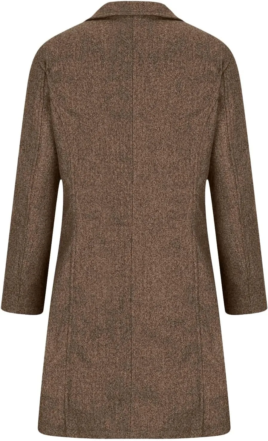 Womens Pea Coat Casual Thicken Wool Blend Stand Collar Trench Coats Single Breasted Mid-Long Peacoat Jackets