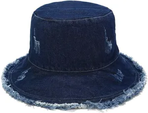 Womens Raw Hem Bucket Hats Summer Wide Brim Sun Hat Foldable Packable for Beach Vacation Travel Outdoors