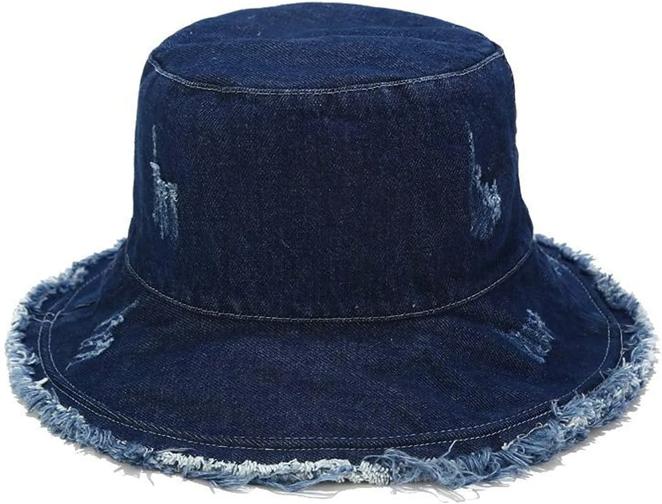 Womens Raw Hem Bucket Hats Summer Wide Brim Sun Hat Foldable Packable for Beach Vacation Travel Outdoors