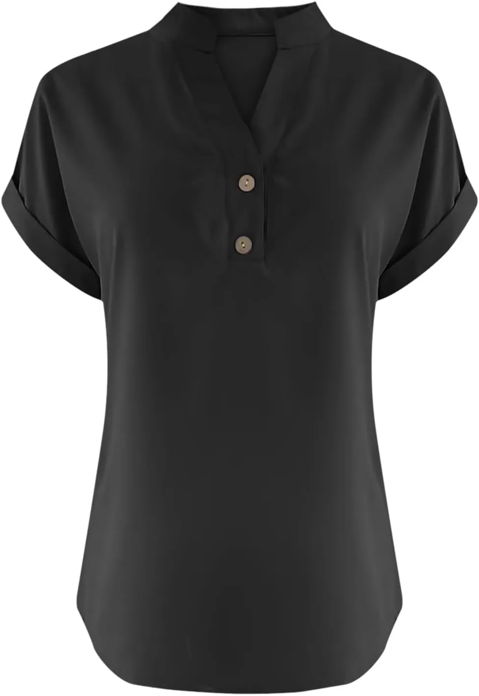 Womens Summer Tops Lightweight Trendy Linen Shirts Comfy Button Down Short Sleeve V Neck Tops Casual Dressy Blouses