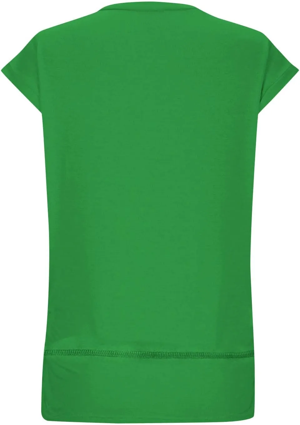 Womens Tops Fashion Cap Sleeves Round Neck Side Slit Solid Color Loose Comfy Casual Summer Outdoor Walking T-Shirts