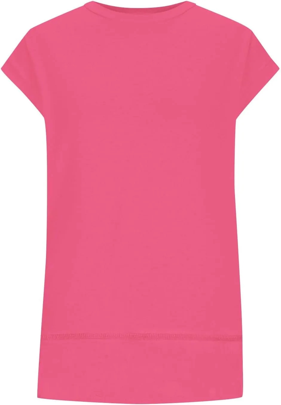 Womens Tops Fashion Cap Sleeves Round Neck Side Slit Solid Color Loose Comfy Casual Summer Outdoor Walking T-Shirts