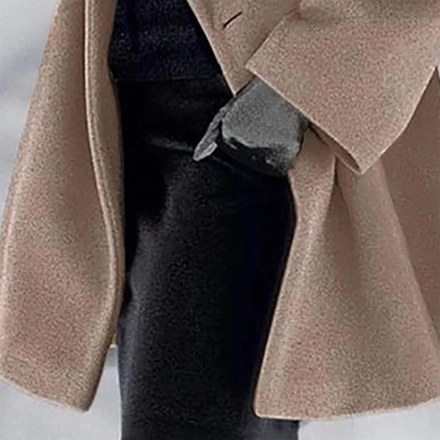 Womens Trench Coat Long Wool Blend Coats Single Breasted Jackets Fall Winter Casual Shawl Collar Overcoat Outerwear
