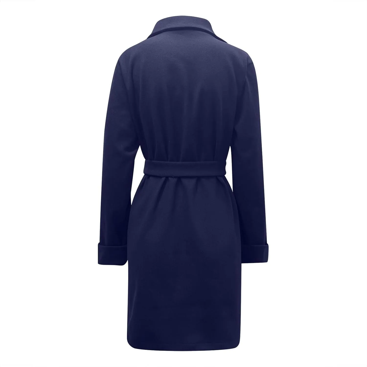 Women’S Wool Blend Winter Coats Double Breasted Notch Lapel Trench Coat Thicken Warm Overcoat Jackets with Belts