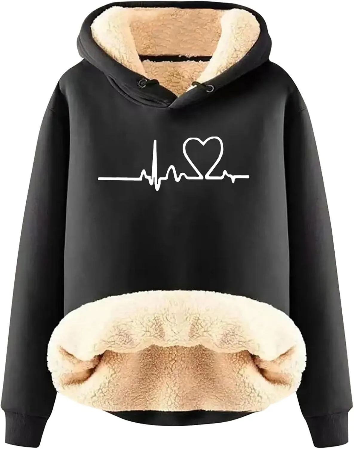WYTong Women's Winter Warm Hoodie Sherpa Fleece Pullover Hoodie Casual Crewneck Oversized Thick Sweatshirts
