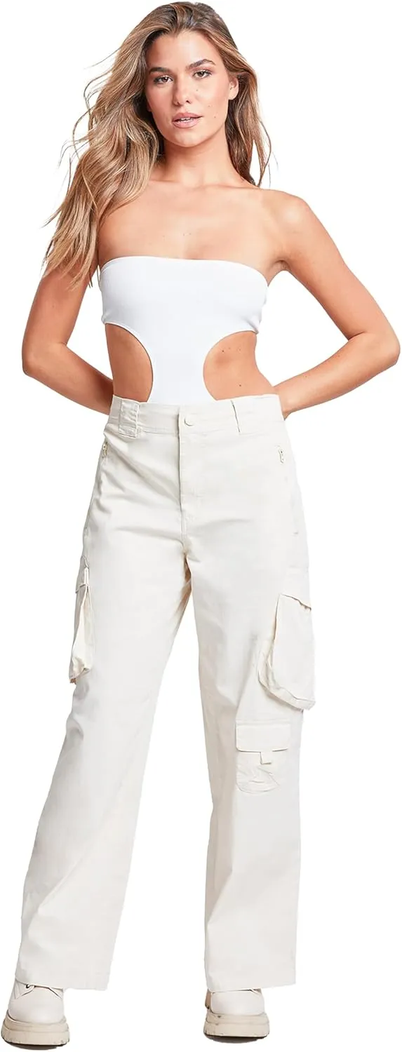 YMI Relaxed Fit Colored Cargo Utility Pant, Charcoal, S