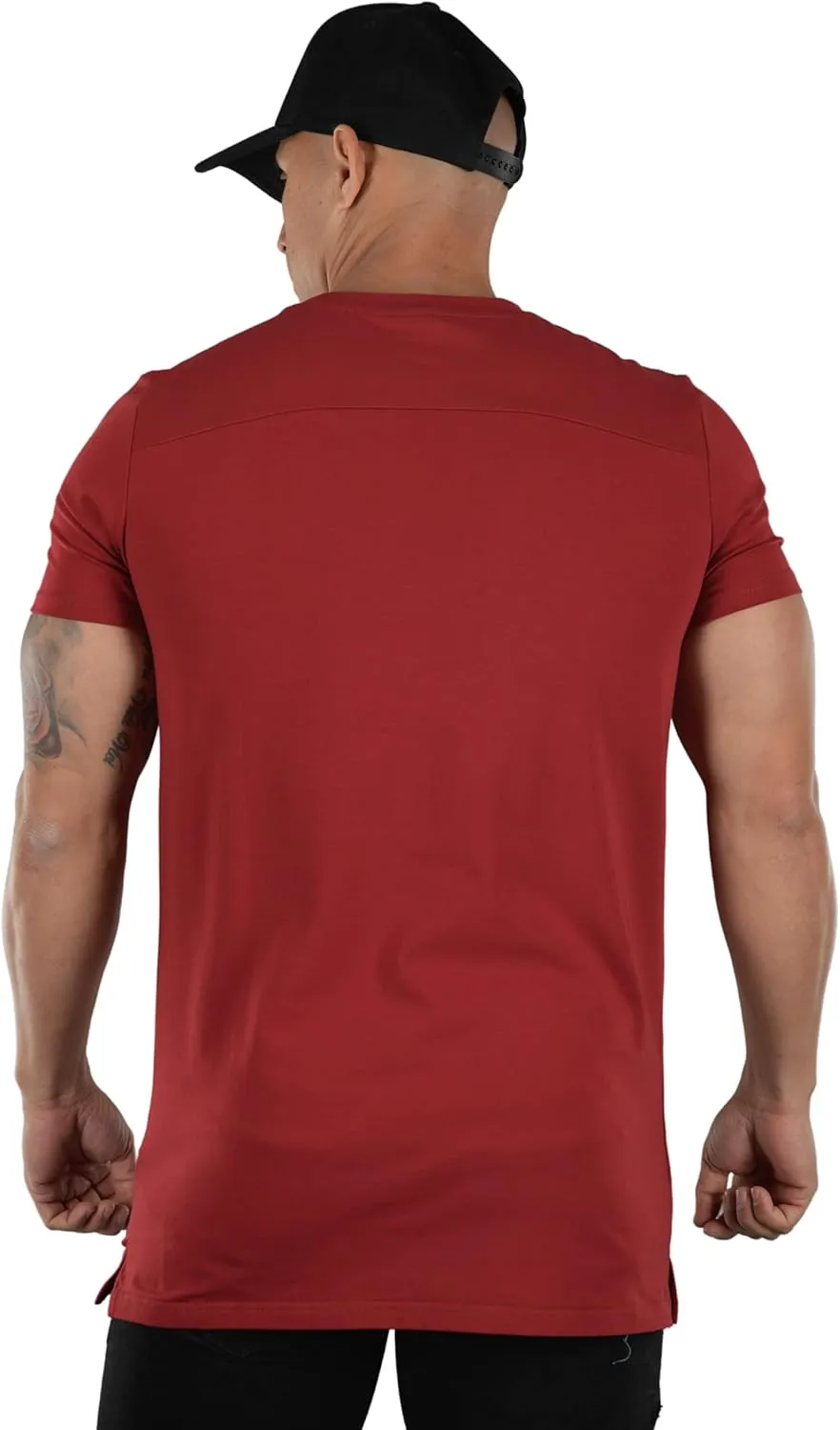 YoungLA Mens Minimalist Fitted T-Shirts | Long Drop Cut Tee | Workout Gym 411