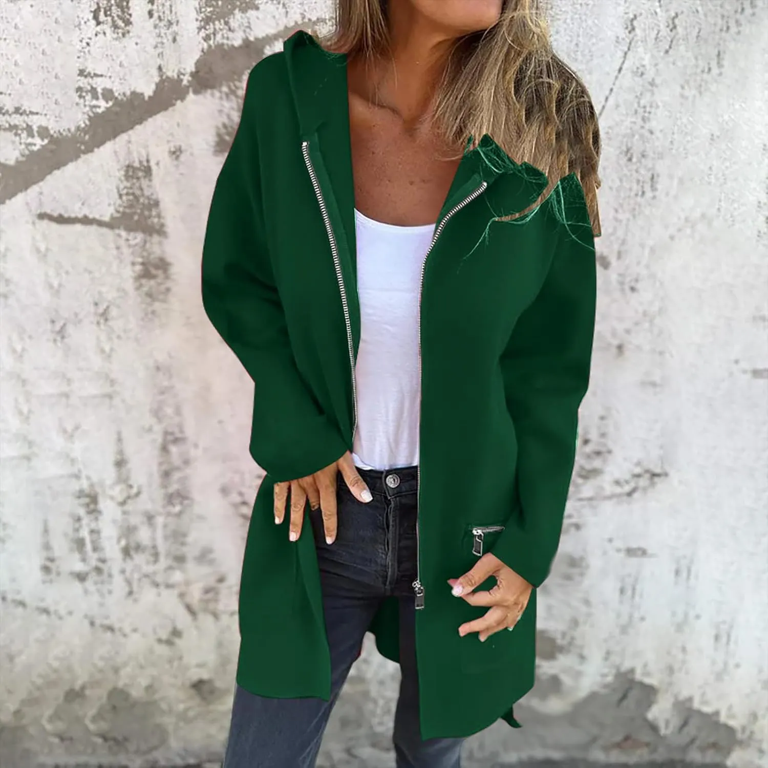 YRAETENM Womens Casual Jackets Single Breasted Notched Lapel Collar Wool Blend Overcoat Lightweight Solid Color Trench Coats