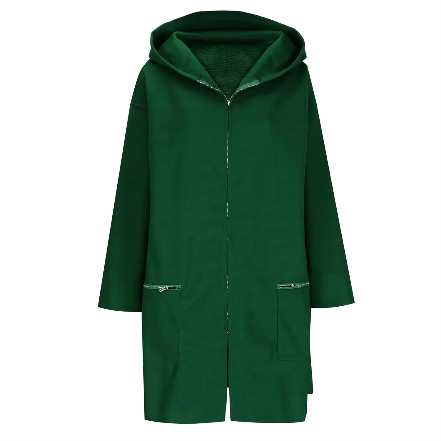 YRAETENM Womens Casual Jackets Single Breasted Notched Lapel Collar Wool Blend Overcoat Lightweight Solid Color Trench Coats