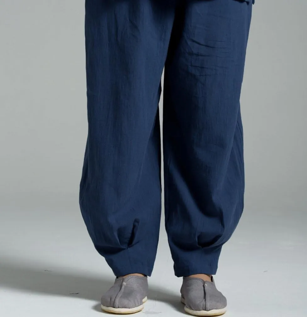 ZanYing Men Casual Yoga Taichi Pants Elastic Waist Loose