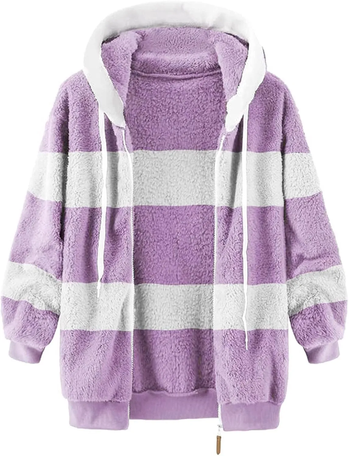 Zip Up Hoodies for Women 2023 Fall Fashion Solid Color Sweatershirt Pullover Tops Long Sleeve Warm Coat Furry Fleece Jacket